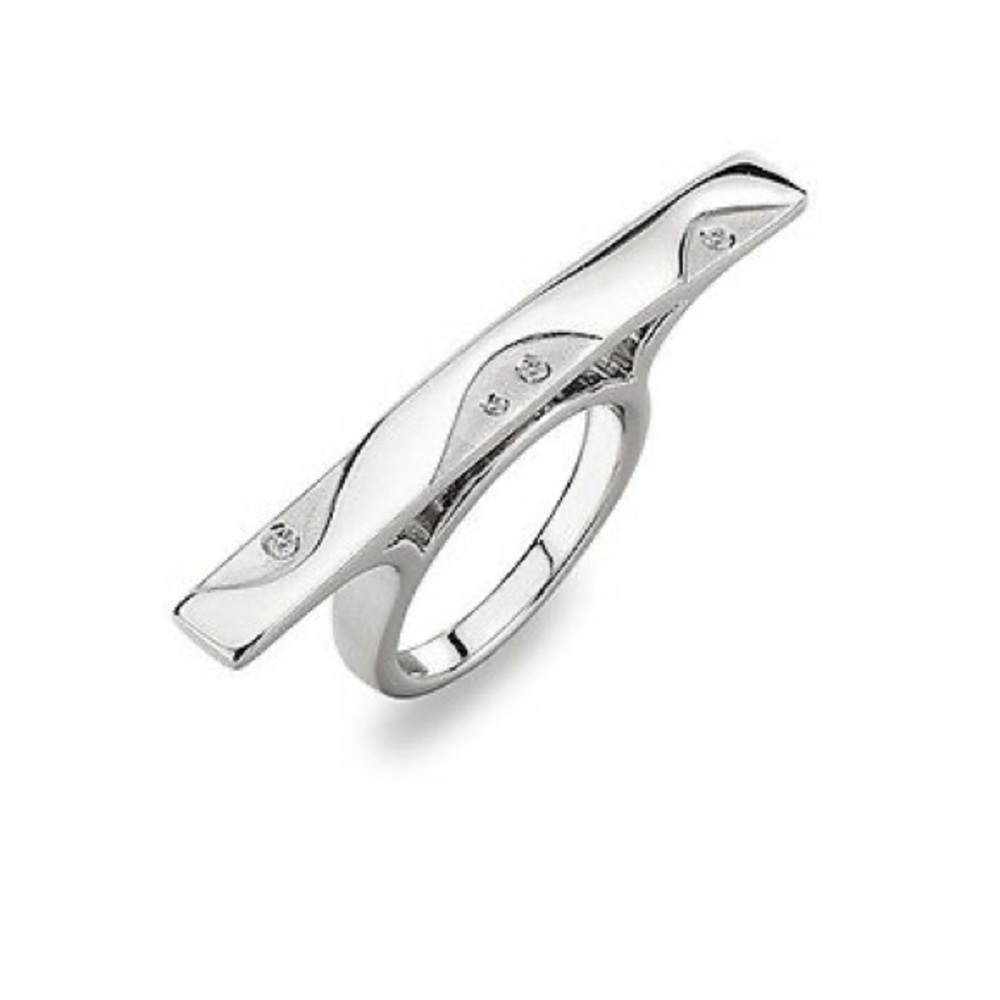 HOT DIAMONDS CASCADE BAR STERLING & DIAMOND RING